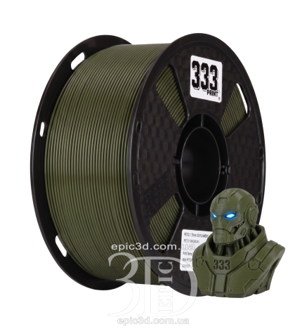 333Print PETG Dark Olive 3 кг — Темно-оливковий філамент/пластик для 3D-друку