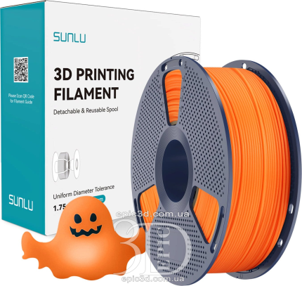 SUNLU PLA Glow In The Dark Cyber Orange - Помаранчевий, що світиться у темряві пластик/філамент для 3D-принтера 1.75 мм 1 кг