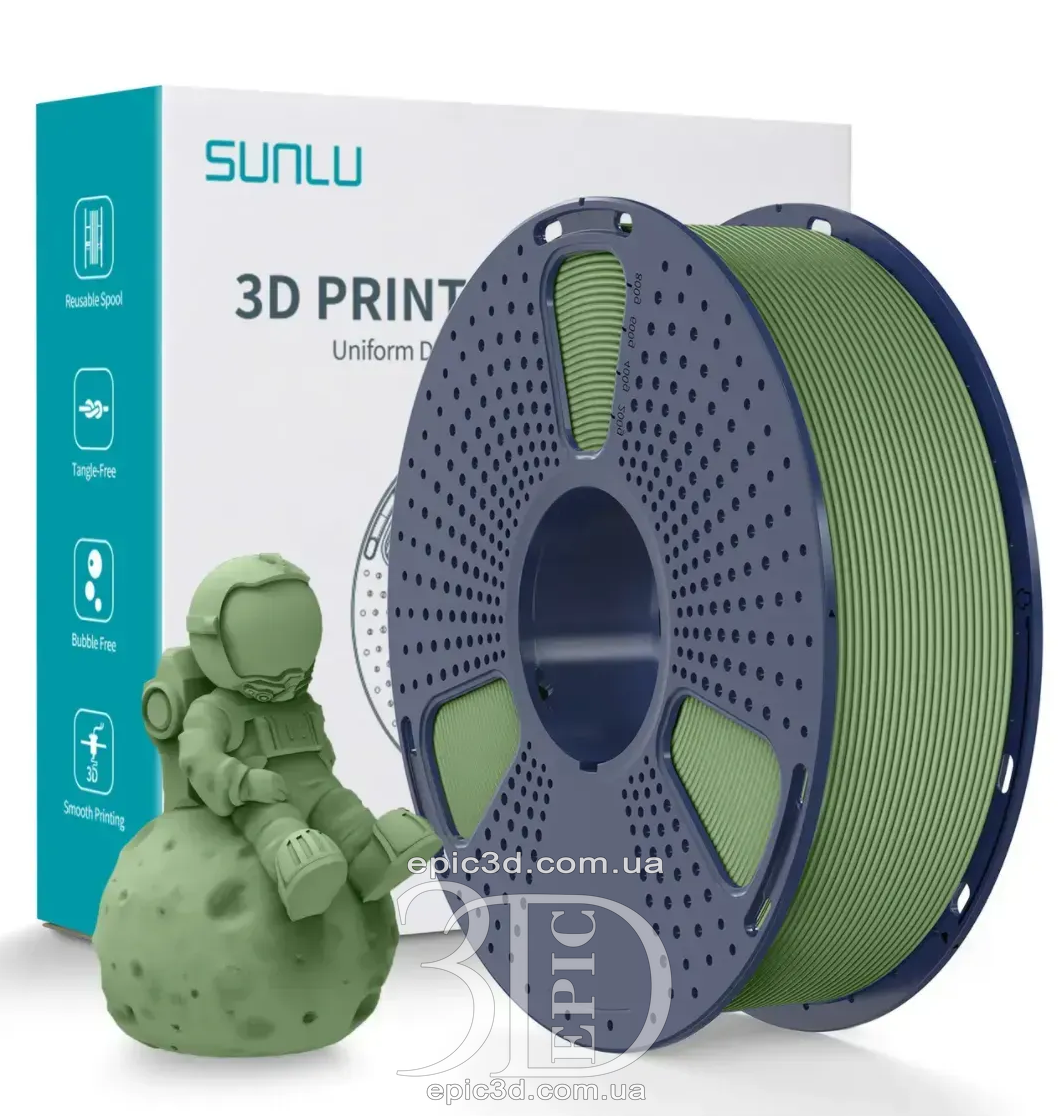SUNLU PLA Matte Olive Green - матовий оливковий пластик/філамент для 3D-принтера 1.75 мм 1 кг SUNLU PLA Matte Olive Green - матовий оливковий пластик/філамент для 3D-принтера 1.75 мм 1 кг