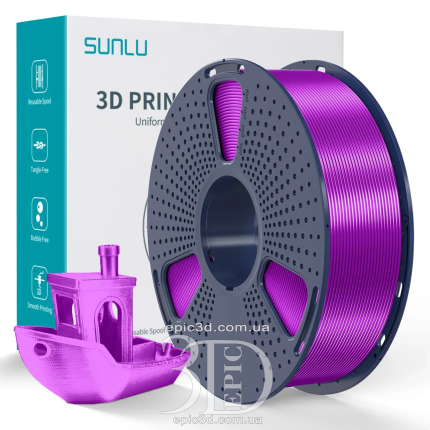 SUNLU Silk PLA+ Purple - фіолетовий пластик/філамент для 3D-принтера 1.75mm 1кг
