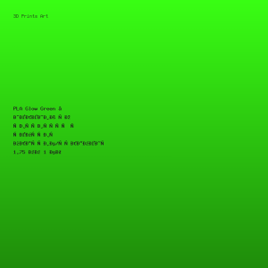 PLA Glow Green — зелений що світиться у темряві пластик/філамент 1.75 мм 1 кг